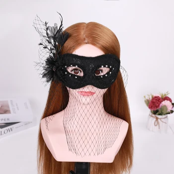 Черная сетчатая маска для взрослых анфас женское очарование Макияж на Хэллоуин танцевальная вечеринка сексуальная принцесса прямая трансляция маска для глаз