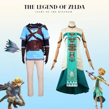 Аниме Игра Zeld Tears Link Косплей Костюм Платье Принцессы OutfitComic Con Хэллоуин Zelda Косплеи Link Heroes Костюм для Взрослых