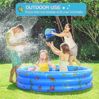Детский надувной бассейн из ПВХ, детская игрушка, летняя мягкая забавная портативная ванна для водных игр, портативная детская спортивная игрушка на открытом воздухе