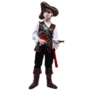 Косплей Капитана пиратов для мальчиков Детские костюмы воинов-разбойников на Хэллоуин, Карнавал, Пурим, Сценическая ролевая игра, показ вечернего платья