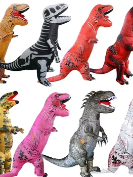 Взрослые Детские надувные костюмы динозавров T-Rex, костюм, платье, аниме-вечеринка, Карнавал, костюм на Хэллоуин Для мужчин и женщин