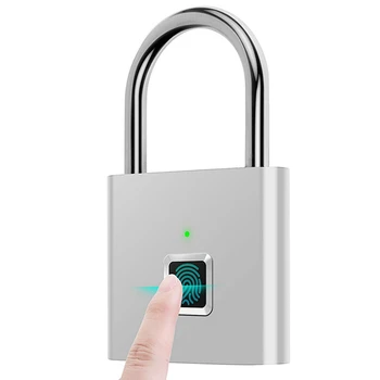 2X Замок с отпечатком пальца, портативный противоугонный USB-зарядный замок с отпечатком пальца для шкафчиков, чемоданов, рюкзаков и т.д.