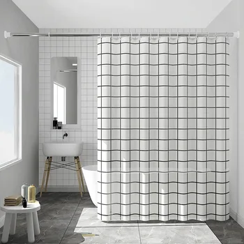 3D Занавески для душа в скандинавском стиле, Водонепроницаемые, защищенные от плесени, Занавески для ванны PEVA, Занавески для двери в туалет, Украшения для дома, Товары для ванной комнаты