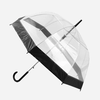 Прозрачный зонт от дождя с длинной ручкой, легкий женский детский женский зонт