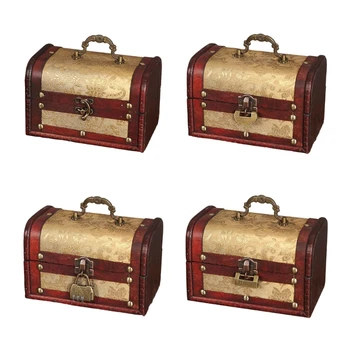 Деревянный Ящик Для Хранения Ювелирных Изделий, Сундуки с Сокровищами для Ожерелий, Стильная Организация Дома
