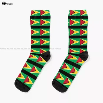 Носки с флагом Гайаны Носки Персонализированные пользовательские носки унисекс для взрослых подростков и молодежи с цифровой печатью 360 °, подарочная уличная одежда на заказ