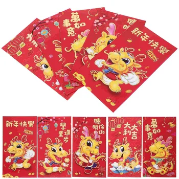 30 Шт конвертов Новогодний Красный пакет Китайский Пакет Lucky Money Lai Si Feng 2024 Бумажный Детский пакет