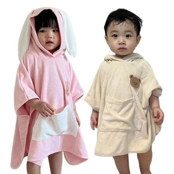 Детское банное полотенце, впитывающее полотенце с капюшоном для новорожденных, детское банное одеяло для малышей, прямая поставка