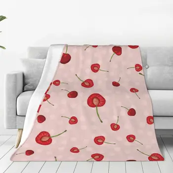 Одеяло с фруктовым милым клетчатым рисунком, Зимнее теплое Фланелевое Флисовое покрывало для постельных принадлежностей по доступным ценам