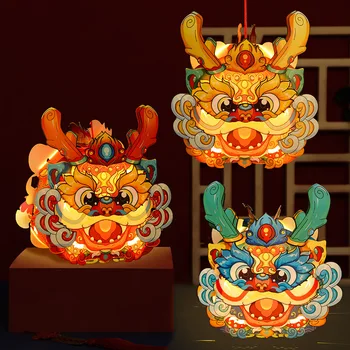 Ручной светящийся фонарь с драконом для детей, светящийся мультфильм, Китайский Новый год, Фея ручной работы, Домашний декор, Фэн-шуй