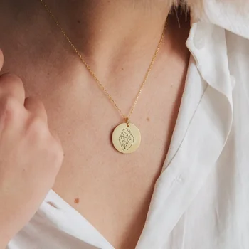 Персонализированное женское ожерелье на голову золотого цвета, круглые ожерелья с подвеской в виде монет, подходящие для подарков на День матери, ювелирные изделия оптом