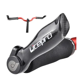 LP Litepro 22,2 ММ Вспомогательный руль из углеродного волокна MTB для шоссейного велосипеда, концы перекладины для складного велосипеда, ручка для маленьких тисков 110 г