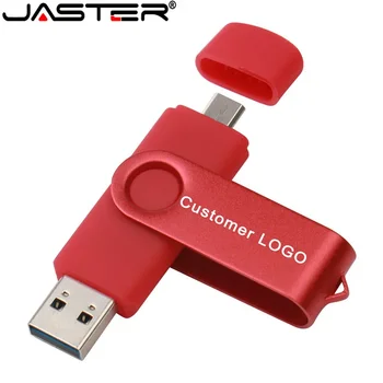 JASTER Высокоскоростной USB Флэш-накопитель 128 ГБ OTG Флеш-Накопитель 64 ГБ Поворотная Карта Памяти 32 ГБ для Телефонов Android или ПК Флешка 16 ГБ