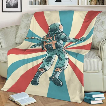 Плюшевое одеяло с 3D принтом астронавта, накидка на диван, домашний декор, мягкое теплое моющееся одеяло с ворсом, прямая поставка