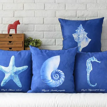 Подушка в скандинавском средиземноморском стиле в стиле ретро, подушка в виде ракушки морской звезды, Плюшевая наволочка, декоративные диванные подушки для дома