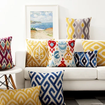 Скандинавская желто-серая геометрическая подушка Cushon Cover Домашняя декоративная льняная наволочка чехлы для диванных подушек