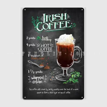 Ирландский Кофейный Плакат Металлическая Табличка Кино Кухня Вечеринка Винтажная Настенная Табличка Жестяной Знак Плакаты
