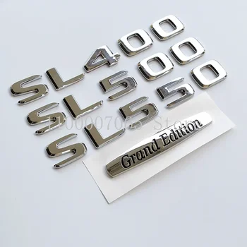 2017 Плоский Шрифт Хромированные Буквы SL400 SL500 SL550 Grand Edition ABS Эмблема для Mercedes Benz R231 Фирменная Табличка Багажника Автомобиля Наклейка С Логотипом