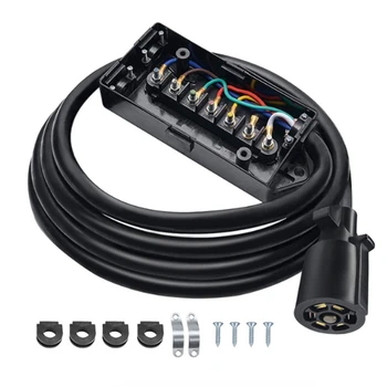 Для прицепа RV Семижильный соединительный кабель С распределительной коробкой Длиной провода 8 футов Для запасных частей US Plug
