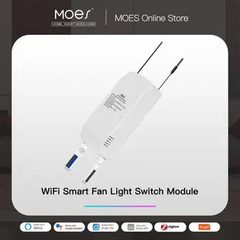 Умный выключатель света вентилятора Tuya WIFI RF433 Модуль Smart Life Switch 3-Ступенчатый Регулируемый Переключатель вентилятора Поддержка Alexa Home
