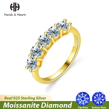 H & H 18-каратное золото, роскошные обручальные кольца с муассанитом 1,5 карата, серебро 925 пробы, свадебные украшения с бриллиантами, пасьянс