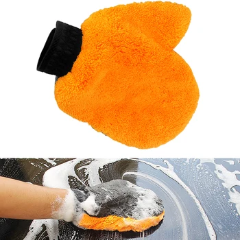Перчатки для мытья автомойки из плюшевой микрофибры для автостайлинга, водопоглощающие перчатки для мытья автомойки
