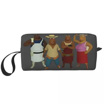 Изготовленная на заказ дорожная косметичка Capybara Squad, женский органайзер для макияжа и туалетных принадлежностей, женские сумки для хранения косметики, набор Dopp, коробка для подарков