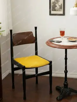 Стул из массива дерева, обеденный стул в скандинавском стиле в стиле ретро, Дизайнерская модель Косметического кресла для ресторана