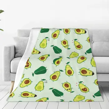 Милые зеленые фланелевые одеяла с авокадо, Одеяла для любителей Авокадо, для дома, для улицы, Ультра-Мягкое плюшевое тонкое одеяло