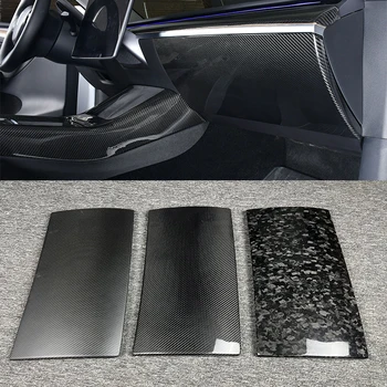 Чехол из настоящего углеродного волокна для Tesla Model 3 modely 2017-2023 внутренняя отделка панели перчаточного ящика со стороны пассажира