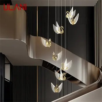 Подвесной светильник ULANI Nordic Creative Swan, подвесная люстра для лестницы, современные светильники для домашней столовой