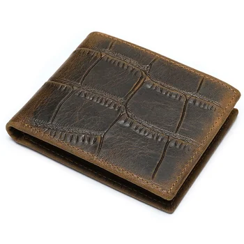 мужской кошелек из натуральной кожи, короткий клатч с рисунком крокодила vingate, сумка для денег 7001