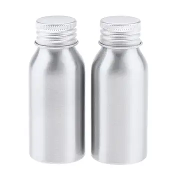 Безопасная алюминиевая бутылка из 2шт с винтом для многоразового использования, портативная бутылка для воды