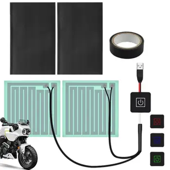3 режима, Мотоциклетные USB-ручки с подогревом, руль диаметром 2 мм С переключателями контроля температуры, обогрев мотоцикла, теплый чехол на руль