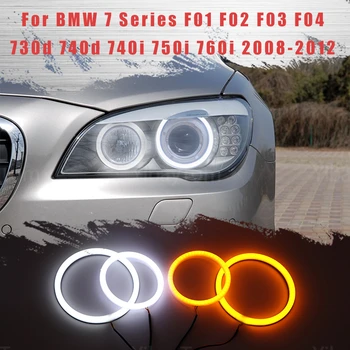 Светодиодный SMD Хлопковый Светильник Switchback Angel Eye Halo Ring DRL Комплект для BMW 7 Серии F01 F02 F03 F04 730d 740d 740i 750i 760i 2008-2012