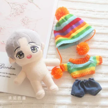 кукольная одежда 20 см, милые аксессуары для кукол, полосатый свитер, шляпа, Корейский подарок для кукол Kpop EXO idol, юбка-игрушка 