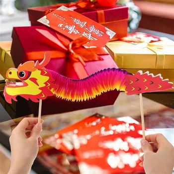 3D Бумажный Дракон Ремесленный Материал Китайский Год Дракона DIY Игрушка Ручной Работы Новогоднее Украшение Подвесные Украшения Детский Подарок Семейные Игры