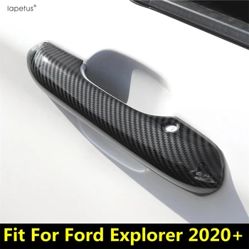 Украшение ручки боковой двери автомобиля, Защитная накладка для Ford Explorer 2020 - 2023, Внешние аксессуары из углеродного волокна/хрома