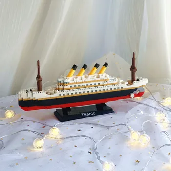 1280ШТ Алмазные Кирпичи Титаник Круиз 3D Модель Корабля Микро Строительные Блоки DIY Игрушки Лодка Сборка Строительные Блоки детская игрушка