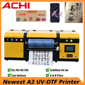 УФ-DTF печать формата А3, ламинирование, 2 в 1, наклейка для принтера с нанесением лака, Водонепроницаемая, пылезащитная, с тиснением под дерево, стеклянный чехол для телефона