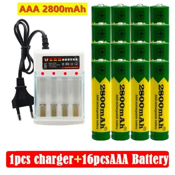 Новая Щелочная Батарея AAA 2800 мАч 1.5 В AAA Аккумуляторная Батарея Для Дистанционного Управления Игрушечной Батареей Light Battery + Зарядное устройство