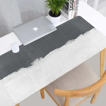 Черно-белый Минималистичный Игровой коврик для мыши XL Компьютерный коврик для мыши с большой резиновой скоростью, клавиатура для офисного стола, коврик для мыши для геймера, настольный коврик для геймера
