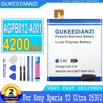 Аккумулятор GUKEEDIANZI для Sony Xperia T2 Ultra, 4200 мАч, AGPB012-A001, D5303, D5306, D5322, XM50t, XM50h, Инструменты с трек-кодом