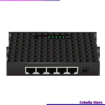 5 Портов RJ45 Настольный коммутатор Gigabit Ethernet 10/100/1000 Мбит / с, быстрый сетевой коммутатор, концентратор локальной сети с предупреждением о петле
