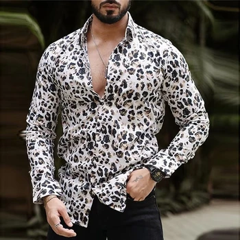 Мужская рубашка с длинным рукавом в круглую горошек, Темпераментный силуэт рубашки, мужская одежда, уличная одежда, Высококачественные блузки