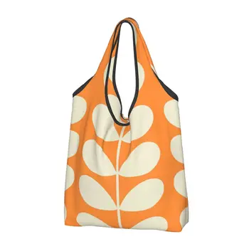 Дизайнерские сумки для покупок Orla Kiely многоразового использования, складные эко-сумки с листьями, вместимостью 50 фунтов, экологически чистые, легкие