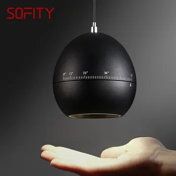 Современный Черный подвесной светильник SOFITY с регулируемым Фокусным Расстоянием Креативный Дизайн Прикроватный Подвесной светильник для домашней Спальни