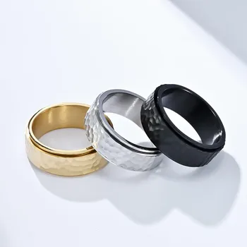 обручальное кольцо с неровной поверхностью из нержавеющей стали 8 мм, обручальное кольцо для мужчин и женщин, размер 7-13