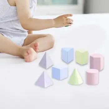 8шт Геометрической Формы Блоки Красочная Игра для Укладки Блоков для Домашнего Дошкольного образования