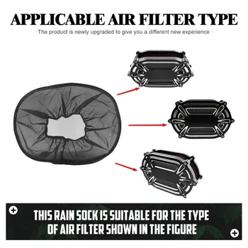 Очиститель воздушного фильтра черного прямоугольника Пылезащитный Водонепроницаемый чехол для защиты от дождя Комплекты очистителей для Harley Touring